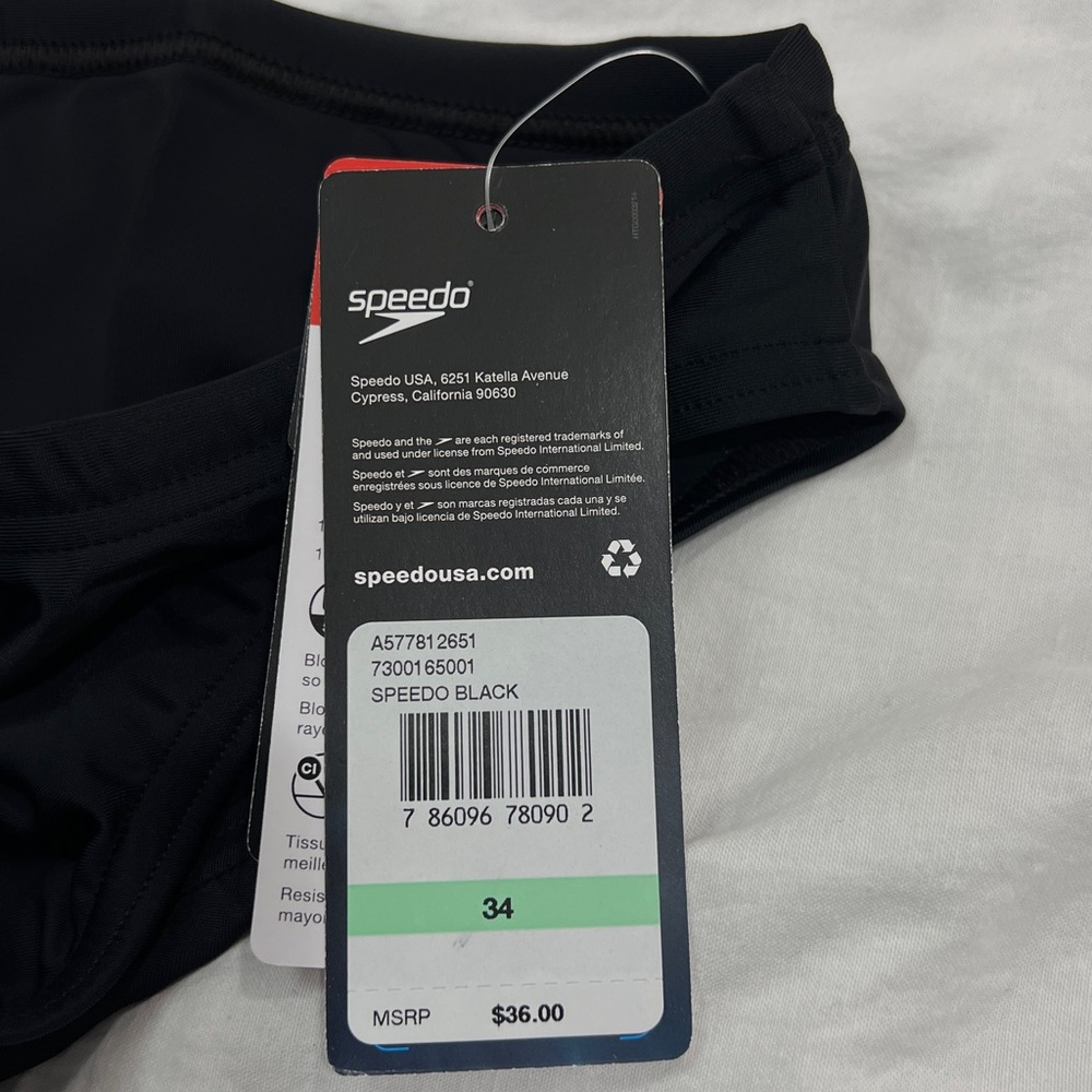 NWT Men’s Speedo Swimsuit PowerFlex Echo Solar, Swim Brief. Size 34. - Picture 3 of 7